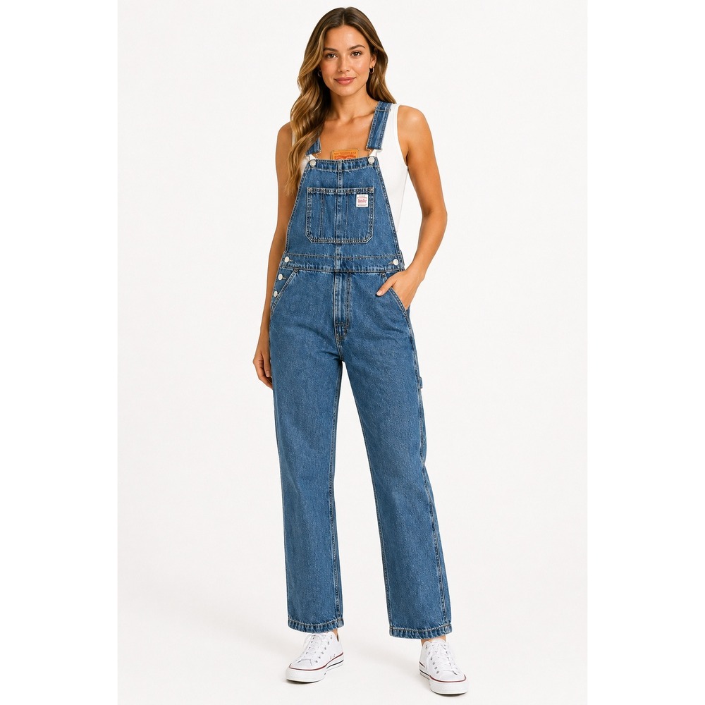 Levi Strauss Women Small Blue Denim Overalls Carpenter Workwear 79107-0027
